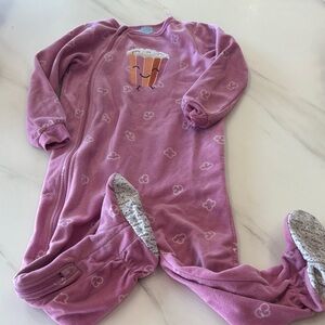Pekkle Charming Purple Kids Footie Pajamas